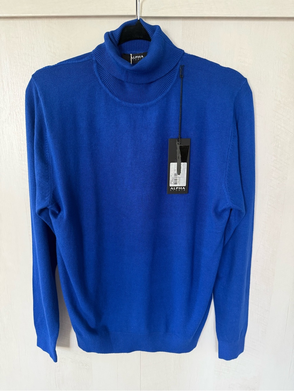 Alpha Studio Men’s Cobalt Blue Turtleneck Sweater NWT Large